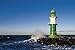 Produktbild Artland Qualitätsbilder I Alu Dibond Bilder Alu Art 30 x 20 cm Architektur Gebäude Leuchtturm Foto Blau C4SW Mole in Warnemünde