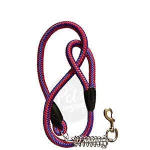 The Pets Company Rope Dog Leash with Shock Spring for Large & Giant Dogs, 54 Inches, Red
