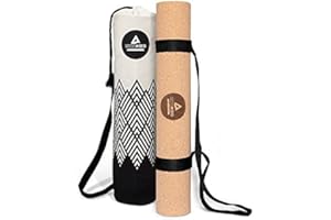 Secoroco mata do jogi z korka – przetestowana z bardzo dobrą – grubość 2-5 mm – antypoślizgowa, wegańska i ekologiczna – mata do jogi z korka i kauczuku wraz z torbą do jogi