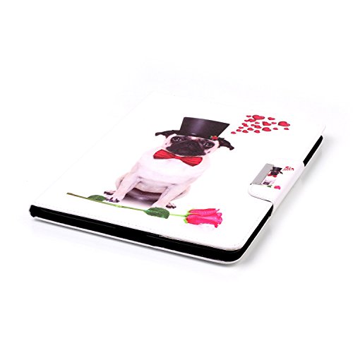 ipad 2 / ipad 3 / ipad 4 Hülle Leder Hund Rose Muster,SKYXD [Auto Schlaf/Wach Funktion] PU Folio Klappbar Schutzhülle [Standfunktion/Brieftasche Kartenfach/Magnet] Klapphülle mit [Koala Handyanhänger + Eingabestift] 3 in 1 Zubehör Handy Tasche Etui for Apple ipad 2/3/4 Bookstyle Flip Case Leather Cover With [Stylus and Dust Plug] - 6