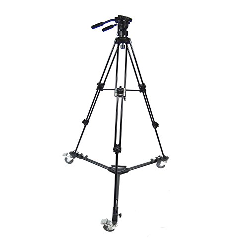 Professionelles Videostativ Fluidneiger DynaSun EL9901 Foto Video Stativ mit Fluid-Stativkopf Neiger und doppel schwenkarm