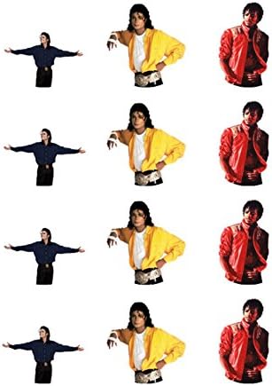 Stand Up Edible Wafer Cake Cupcake Toppers x 12 Michael Jackson - UNCUT