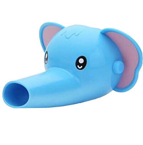 Hengsong Lovely Baby Elephant Duck Dolphin Water Tap Faucet Extender Washing Hands (Blue Elephant)