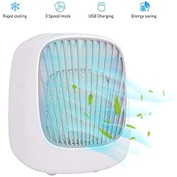 Mini climatiseur, BASEIN mini climatiseur portatif 3 en 1, ventilateur et épurateur d'humidificateur à 3 vitesses réglables pour la maison et le bureau