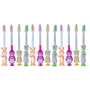 PONGA Cartoon Kids Soft Bristles Toothbrush (Pack of 12)