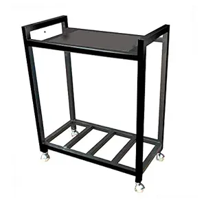 A-One Steels Metal Inverter Trolley with 4 Wheels (Black)