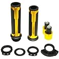 MIKANIX Barracuda Handle Grip with Metal Handlebar Ends with Aluminum Insert for Bikes Handle Bar Grip Universal for Bike (Pack of 2) (Golden)