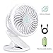 Produktbild Tischventilatoren mit Clip wiederaufladbare batteriebetriebene Mini-Tischventilatoren USB-Fans für Büro, Heim, Reisen, Camping, Kinderwagen (Weiß)