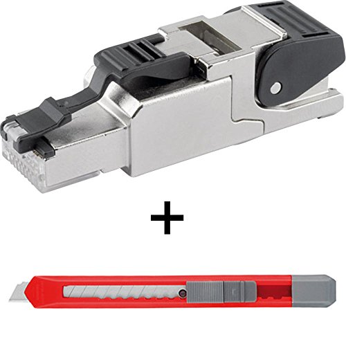Telegärtner J00026A2000 RJ45-Steckverbinder MFP8 T568 A ISO/IEC Cat.6A (4 Stecker + 1 Cutter)
