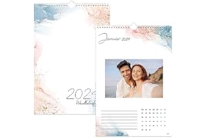 COLORAGE Fotokalender 2024 zum Selbstgestalten - Bastelkalender 2024, Kalender 2024 Familienplaner, Kalender 2024 Wandkalender a4 Ohne Jahr Geeignet für 10x15 cm Fotos