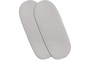 Hajran Linen – 100% Pure Cotton Pack of 2 Cot Bed Fitted Sheets | High Thread Count Fabric | Soft & Durable Cot Mattress Fitted Sheets (Grey, Moses Basket (73-76 x 28-30 cm))