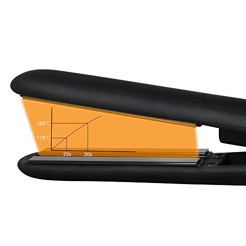 Bestidy 2 in 1 Glätteisen und Lockeneisen Professionelle Keramik-Turmalin-flaches Eisen, Dampf Haare Glätteisen Doppelplatten Schnelle Detangling Glätteisen (Schwarz) - 7