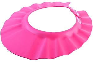 NOPEILVI Bonnet de shampoing pour bébé bonnet de douche réglable Bouclier de lavage des cheveux doux Shampooing pour bébé Bonnet de douche Protection Bonnet de bain Bonnet de visière(Rose)