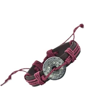 Armband Leder mit Metall Emblem Symbol Maya Mexiko - Yoga Spiritualität Esoterik Astrologie