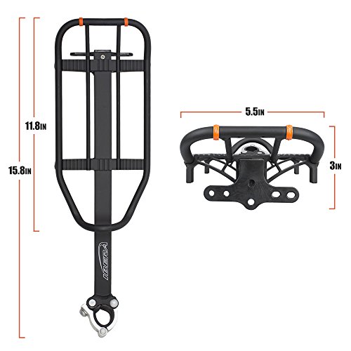 Ibera Fahrrad-Gepäckträgertasche und Gepäckträger Set, Bicycle Quick-Release PakRak Mini Commuter Bag und Seat-Post Rack - 8