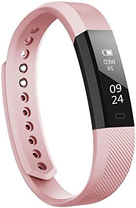 Fitness Tracker High Quality Wear Technology Activity Tracker Pedometer Sweatproof Sports Bracelet with Sleep Monitor Calorie/Step Counter Bluetooth 4.0 for Android IOS (Pink)