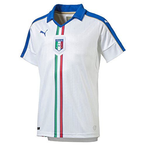 PUMA Kinder Trikot FIGC Italia Away Shirt Replica, White/Team Power Blue, 176, 747401 02