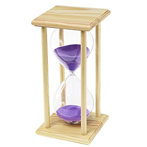 New Elegant Hand-blown Wood Stand Hourglass, 60 Minutes 1 Hour Sand Timer Home DÃƒÂ©cor for Xmas Birthday Gift (Purple) by Saibang