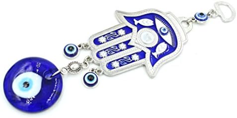 Peili Turkish Blue Evil Eye Hamsa Hand Car Wall Hanging Decoration Ornament (Blue 03)