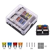 12v sicherungen wohnmobil 【Komm mit 12PCS Sicherung und Namensetiketten】 Sparen Sie Zeit und Mühe, keine Notwendigkeit shop jede accessires (Paket enthalten: 20A Sicherung*4, 15A Sicherung*4, 10A Sicherung*2, 5A Sicherung*2, Namensetiketten*1, Schrauben*4)