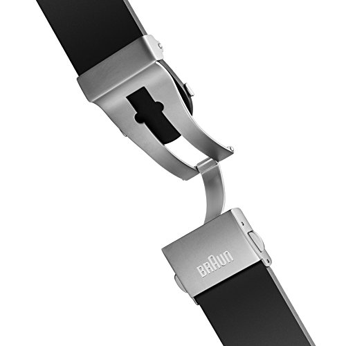 Braun Men's Quartz Analogue Display Watch with Black Dial and Black Rubber Strap
