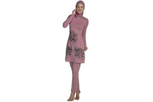 WOWDECOR Muslimischer Badeanzug, Muslimische Bademode Burkini für Damen Frauen Mädchen Full Cover Hijab, Islamische Muslim Schwimmanzug UV Schutz Kleidung