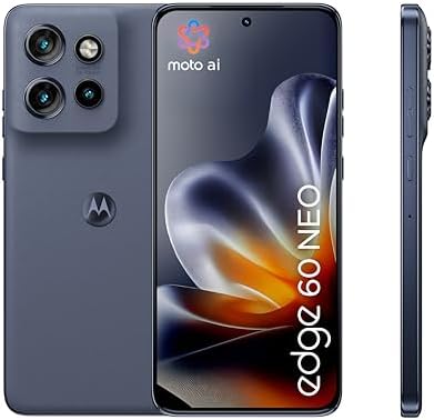 Motorola edge 60 neo con Moto AI (8/256GB, Tripla camera 50MP+13MP+10MP, selfie 32MP, Display 6.36" Super HD 120Hz, MediaTek Dimensity 7400, 5000mAh, TurboPower 68W, Android 15), PANTONE Grisaille