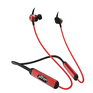 pTron Tangent Plus V2 with 18Hrs Playback & Type-C Fast Charging, Bluetooth 5.0 Wireless Headphones with Deep Bass, IPX4 Water Resistance, Snug-fit, Voice Assistance & Built-in Mic (Black & Red)