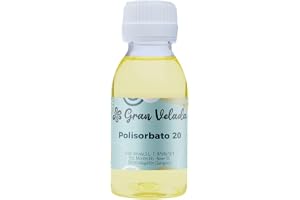 Gran Velada - Polysorbat 20, Vätska 100 g, O/W Co-emulgeringsmedel och icke-joniskt ytaktivt medel, eterisk olja och parfymer, perfekt för krämer, rengöringsmedel och sprayer