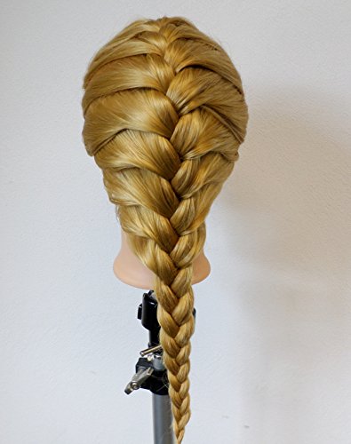 NEU – FP Übungskopf „Leana“ 100 % Synth. Proteinhaar ca. 45 cm – blond + Tischhalter (Versand aus Deutschland!) - 6