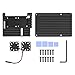Produktbild Oak-Pine Raspberry Pi Gehäuse aus Aluminiumlegierung, Raspberry Pi Schutzhülle mit 2 RPI Kühlventilatoren, 4 Kühlkörperband für Pi 3B/3B+/ 2B