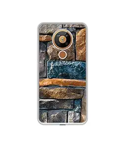Casotec Decorative Stone Cladding Design Printed Silicon Soft TPU Back Case Cover for Nokia 5.3