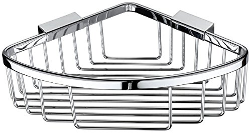 VELMA - TD-305-1 - Sehr schöner großer ästhetischer Eck-Duschkorb in einem zeitlos eleganten Design - Hochglanz verchromtes Messing - Kein Plastik ! 100 % rostfrei - Qualitativ hochwertig !