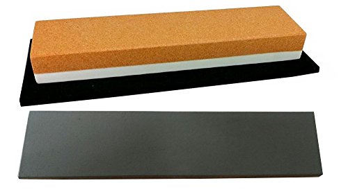 Messer-Schärf-Set / 3L / Schleifstein Korund FEPA 120/280 + behandeltes Abziehleder