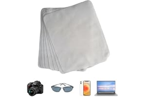 GIMIRO 8 Pcs/Pack Suede Cleaning Cloth, Water Absorption, Soft and Delicate, No Marks, Reusable Microfiber Wipe Cloth for Glasses, Mobile Phone Computer Screens, Camera Pictures, Jewels (Gray)