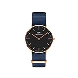 Daniel Wellington Unisex Erwachsene Analog Quarz Uhr mit Stoff Armband DW00100281