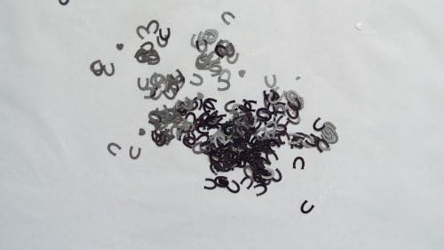 luck horse shoe black confetti