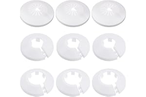 CRLLDPM 9 Stück Einzel Heizungsrohr Rosette, Heizungsrohr Abdeckung, Rohrabdeckung, Abdeckrosetten, Rosetten für Heizkörperrohre, Heizkörper Rosetten, Polypropylen Rohrabdeckung, Für Abdecken Rohren (3 Stile)