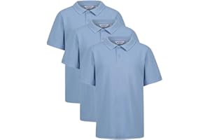Trutex 3 Pack Standard Fit Short Sleeve School Polo Shirts for Boys and Girls (2-16 Years), Unisex Kids Polo Shirts Boys and Girls, Ideal for PE Kits - Genuine School Uniform