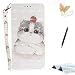 Produktbild iPhone 8 Plus Handyhülle,iPhone 7 Plus (5.5) Hülle,TOUCASA Brieftasche flip PU leder ledercase magnet leder klappbar Hülle etui tasche 360 grad Karte Halterung Kartenfächer extra Dünn Klapphülle [3D Glitter Surface] Hidden Magnetic Closure [Life Time Warranty] für Apple iPhone 8 Plus/iPhone 7 Plus (5.5)-Katze+ Gratis Touch Stylus Pen & Staubstecker
