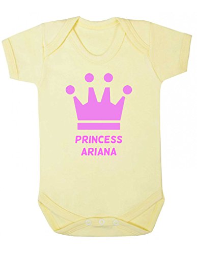 Personalised Princess Name Cute Crown Any Text Any Colour Custom Baby Grow Vest