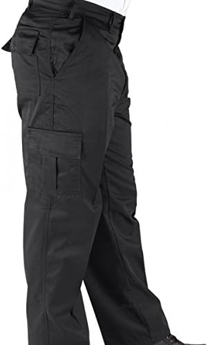 RK Deluxe Cargo Work Trousers Black/Navy/Charcoal (Various Sizes) Men's Combat Worker Trade with Button and Zip Fly Multi Pocket Workwear Pants (36" Short/29 Leg, Navy)