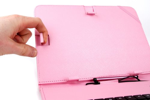 Rosa Deutsche Tablet-Tastatur und Premium-Schutzhülle für TREKSTOR Tablets (SurfTab duo W1 Volks-Tablet, SurfTab wintron, Xiron, Breeze und Ventos) - 5