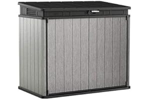 Koll Living Garden Aufbewahrungsbox / Mülltonnenbox Elite Store - 1150 Liter Fassungsvermögen für bis zu Zwei 240 Liter Tonnen - mit aufklappbaren Deckel & Gasdruckfedern