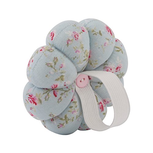 Neoviva Praktisches Nadelkissen mit Armband, Blumendesign, Ozeanblau - 2