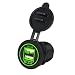 Produktbild HARRYSTORE 5V 3.1A Dual USB Ladegerät Socket Adapter Power Outlet Ladegerät für 12V 24V Motorrad Auto (Grün)
