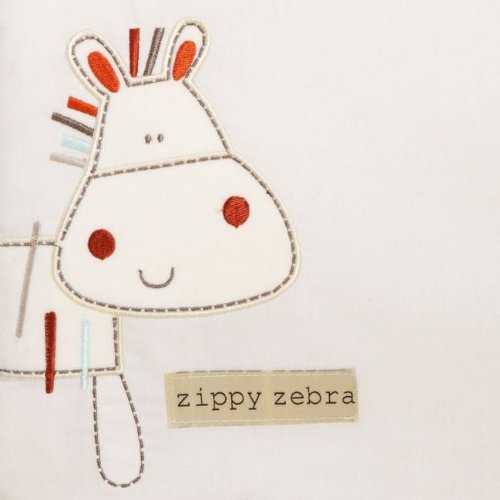 Bed-e-Byes 117 x 137cm Zippy Zebra Room in a Box Tab Top Curtains with 4 Tog Quilt