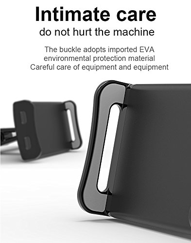 Nuovo Supporto tablet auto Sedile Posteriore, JCLIVETEK Supporto Universale da Poggiatesta Schienale per Tablet/smartphone/iPhone/iPad 2/3/4/mini/Air/Samsung Galaxy/Huawei da 4-11 pollici, Montaggio a pressione, Regolabile 360 Gradi, Pinza Estensibile 12cm-20cm