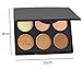 DE'LANCI 6 Colour Press Powder Contour Palette Face Foundation Highlighting Contouring Makeup Kit Make Up Set Travel Size
