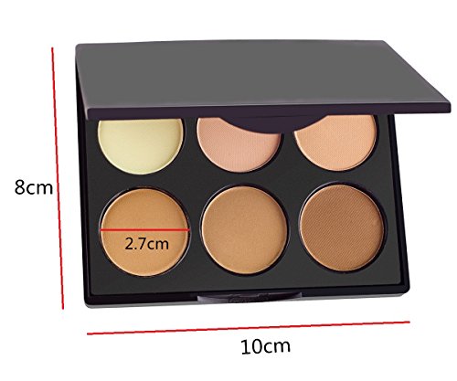 DE’LANCI 6 Colour Press Powder Contour Palette Gesicht Foundation Hervorhebungen Contouring Makeup Kit Up Set Travel Size Stellen - 6